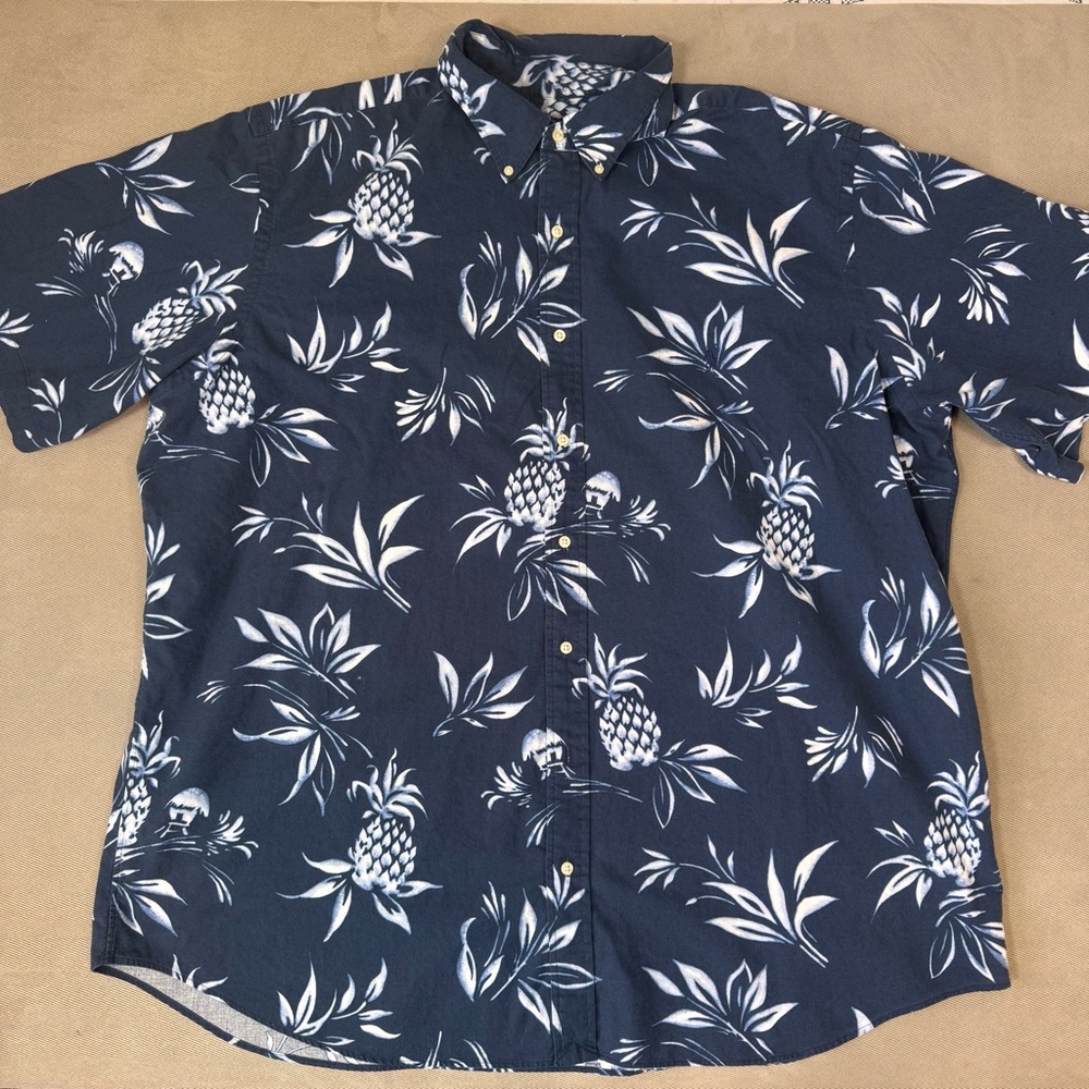 Polo Ralph Lauren Shirt Mens Blue Hawaiian Pineapple Button Down Size 3XLT